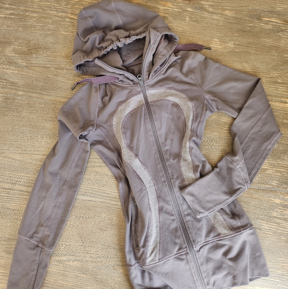 Lululemon Purple Heathered Gray Hoodie Stride Jacket Women’s Size 2 Rare